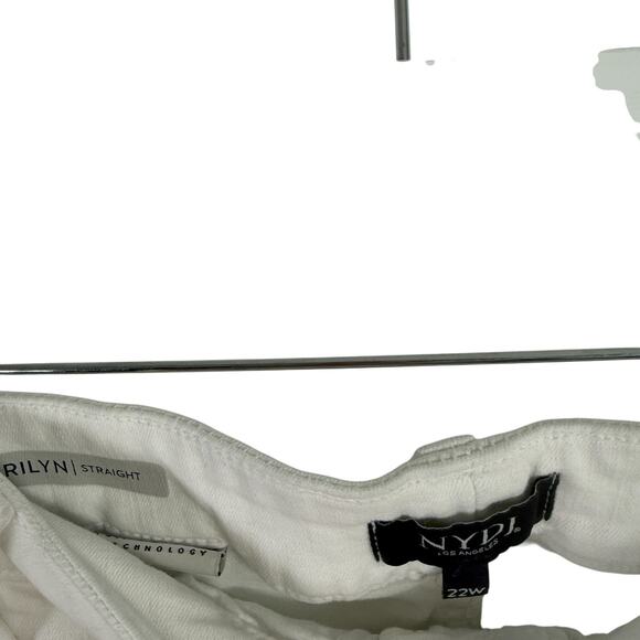 NYDJ Marilyn Straight Jeans Optic White High Rise Stretch Womens Plus 22W - Picture 3 of 10